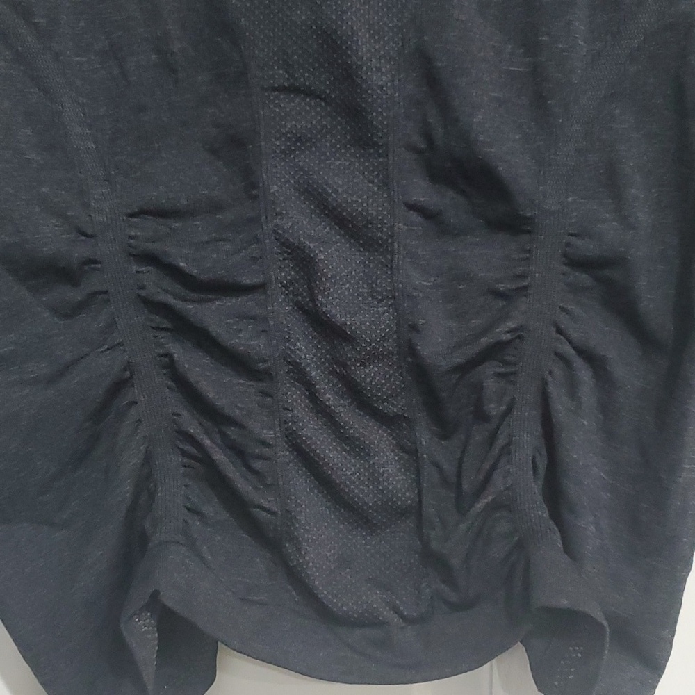 Athleta black ruched mock neck quarter zip long sleeve size Medium - Picture 6 of 8